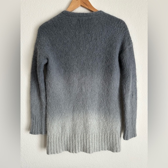 SOLD - Anthropologie JENEE Dip Dyed Ombre Grey Alpaca Wool Cardigan XS S - Picture 2 of 8